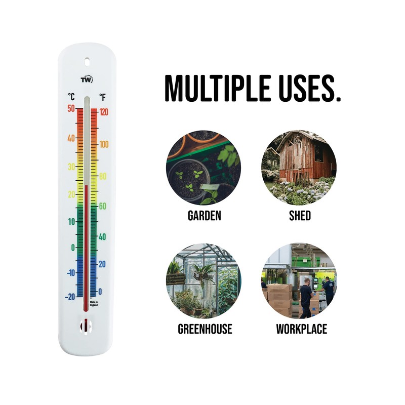Wall Thermometer 215mm - Colour Coded Room Thermometer - Made