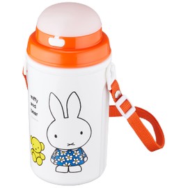 Kutsuwa MF672 Miffy Cold Bottle with Straw, 15.9 fl oz (450 ml), Kids Lunch Series, Made in Japan