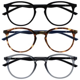 OPULIZE Met 3 Pack Blue Light Blocked, Black / brown dark blue / grey black