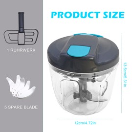 HVIHWI Manual Onion Cutter, 900 ml Vegetable Cutter, Onion Chopper with Pulley, Multi Chopper, Garlic Chopper, Onion Chopper for Onions, Vegetables, Fruits, Nuts, Garlic