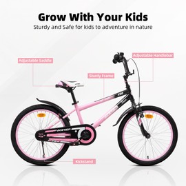 ACEGER Simon Kids Bike for Boys Girls Toddlers, Unisex for Aged 3-13 Years, 12 14 16 Inch Children Bicycle with Training Wheels, 20 Inch Bike with Kickstand