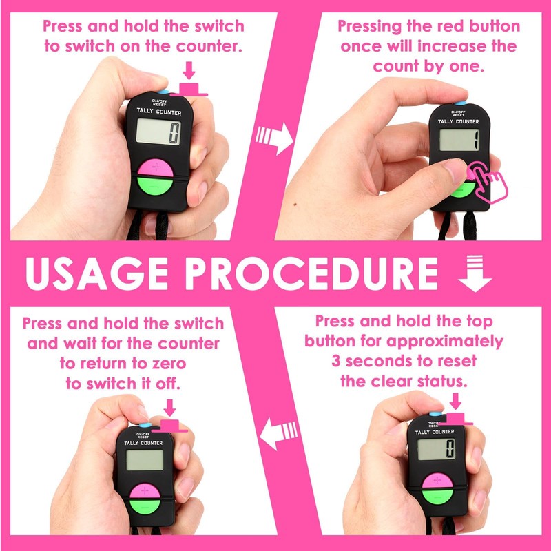 GCNWW 3 Pcs Digital Handheld Clicker Counter, Practical Electronic Clicker