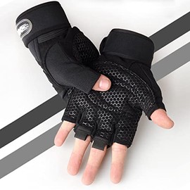 DQST Guantes para Gym, Guantes Deportivos para Gimnasio, Guantes Antideslizante y Transpirable, Guentes Diseño con Protección de Muñecas para Hombre y Mujer para Correr, Montar Bicicleta