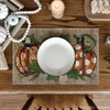 Artoid Mode Polka Dot Pumpkins Vine Fall Placemats Set of
