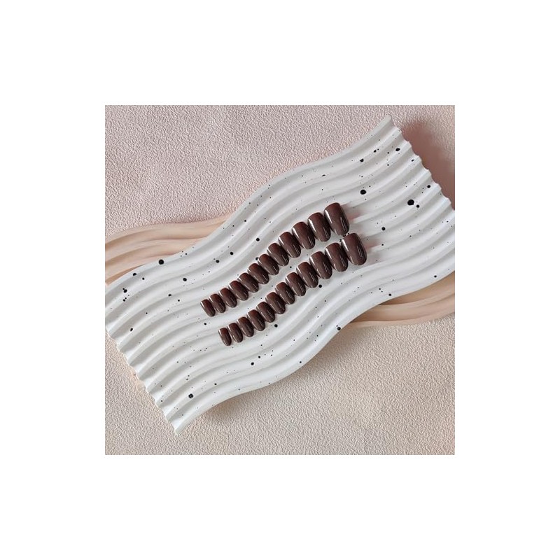 Uñas postizas acrílicas gruesas de gel, cortas, ovaladas, estilo almendra,