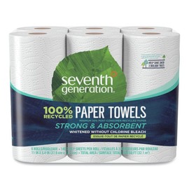 Seventh Generation 13731PK 100% Recycled Paper Kitchen Towel Rolls (6/Pack) New