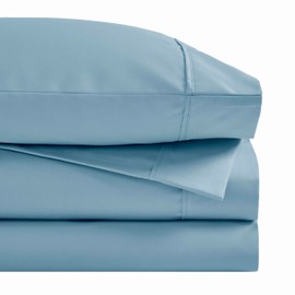 Superior 1400-1500 Thread Count Cotton Rich Sheet Set, Heavyweight Daily Bedding, Modern Decor, Includes 1 Elastic Deep Pocket Fitted Bedsheet, 1 Flat Sheet, 2 Pillowcases, California King Size, Blue