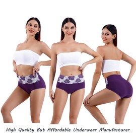 Honzadar Womens High Waist Underwear,Tummy Control Briefs,Postpartum Panties,Full Coverage(5Pack-3XL)