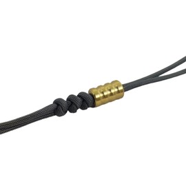 LANYARD BEAD - 3-GROOVE - MADE IN THE USA - POCKET KNIFE - CHARM FOR BRACELETS AND NECKLACES (Brass)