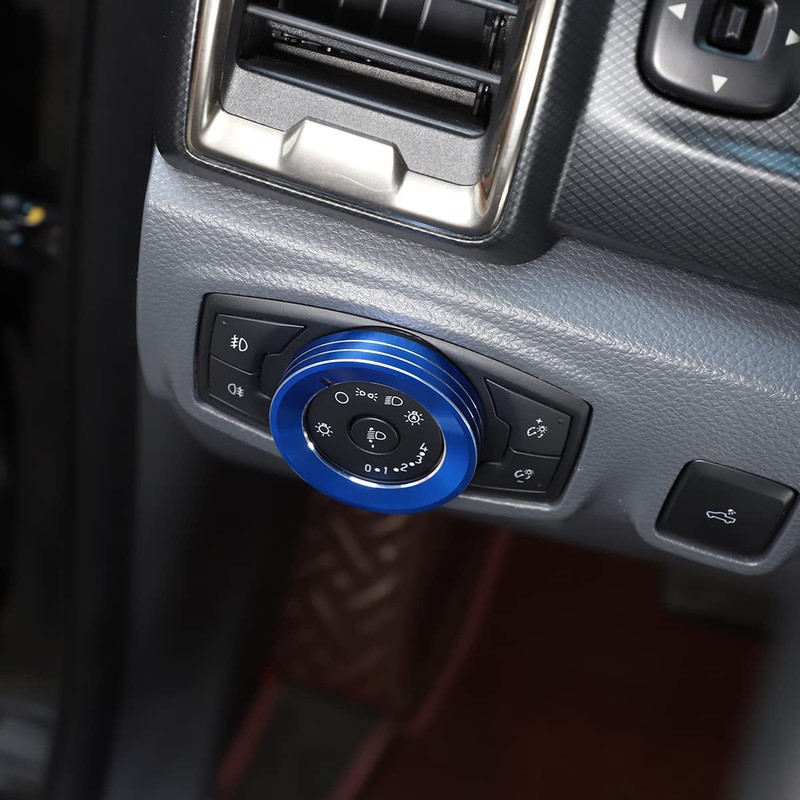 DIYUCAR For Ford Ranger 2015-2021 Car Headlight Switch Decoration Ring