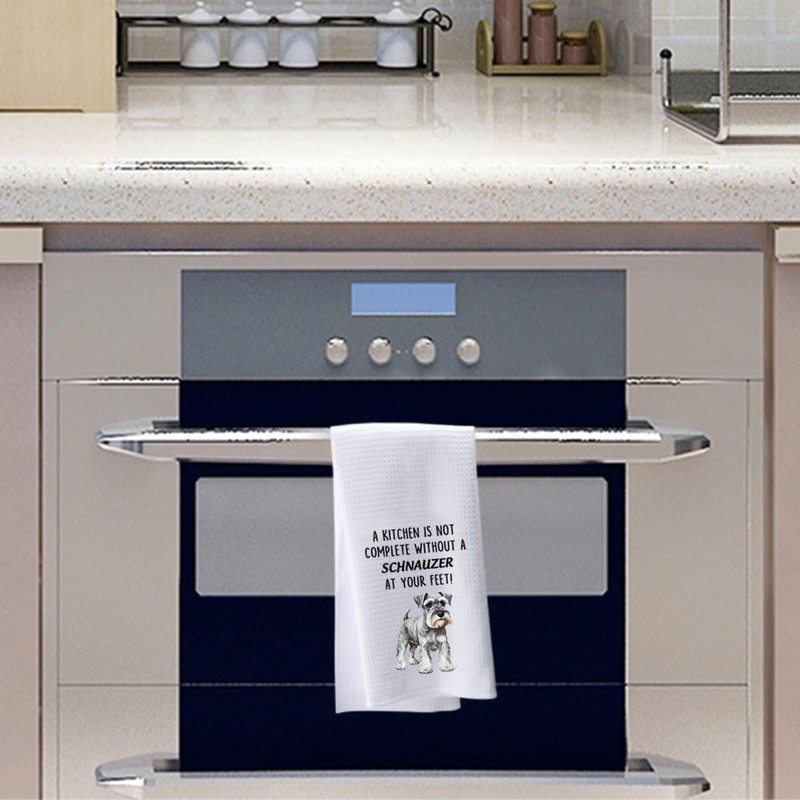 PWHAOO Schnauzer Kitchen Towel A Kitchen is Not Complete without