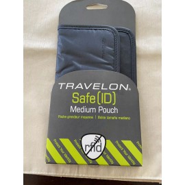 Travelon Safe ID (RFID Blocking) Nylon Boarding Pouch-Off Black, (Style #12601)