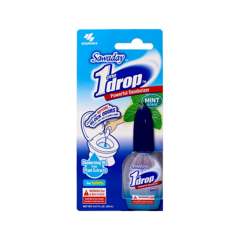 1 Drop Powerful Toilet Deodorizer, Mint Scent, Blocks Odors Until