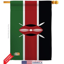 Kenya House Flag Regional Nationality Nation International World Country Particular Area Small Decorative Gift Yard Banner Double-Sided Made In USA 28 X 40