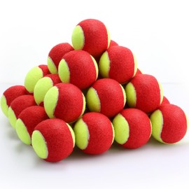 Foilswirl 30 Pcs 2.95 Inch Tennis Balls Bulk Low Compression Stage Tennis Ball for Beginners Training Practicing Sports (25% Low Compression)