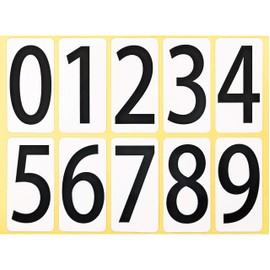 yupo Number Seal Sticker PP Treatment 10 Piece (33x66 mm/One X Each Number 1 Piece)