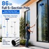 2-in-1 Window Cleaning Kit with Bucket, Extension Pole & Squeegee