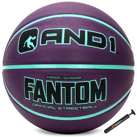 AND1 Fantom Balón de Baloncesto de Goma: Reglamento Oficial tamaño 7 (29.5 Pulgadas) – Balón de Calle de construcción de Canal Profundo, Hecho para Juegos de Baloncesto Interiores y Exteriores