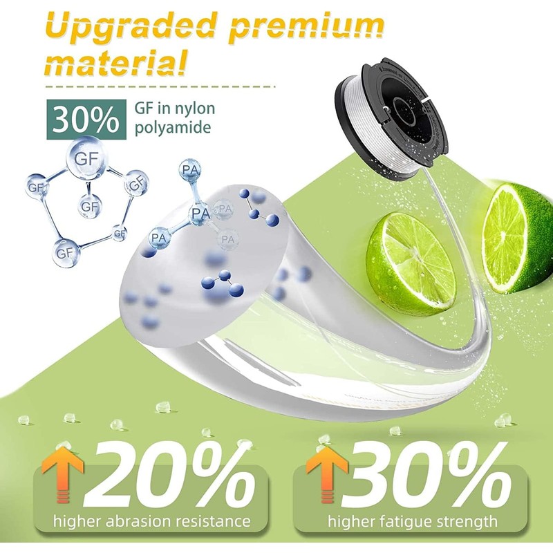 YWTESCH 16 Pack Weed Eater String Compatible with Black+Decker, 360ft