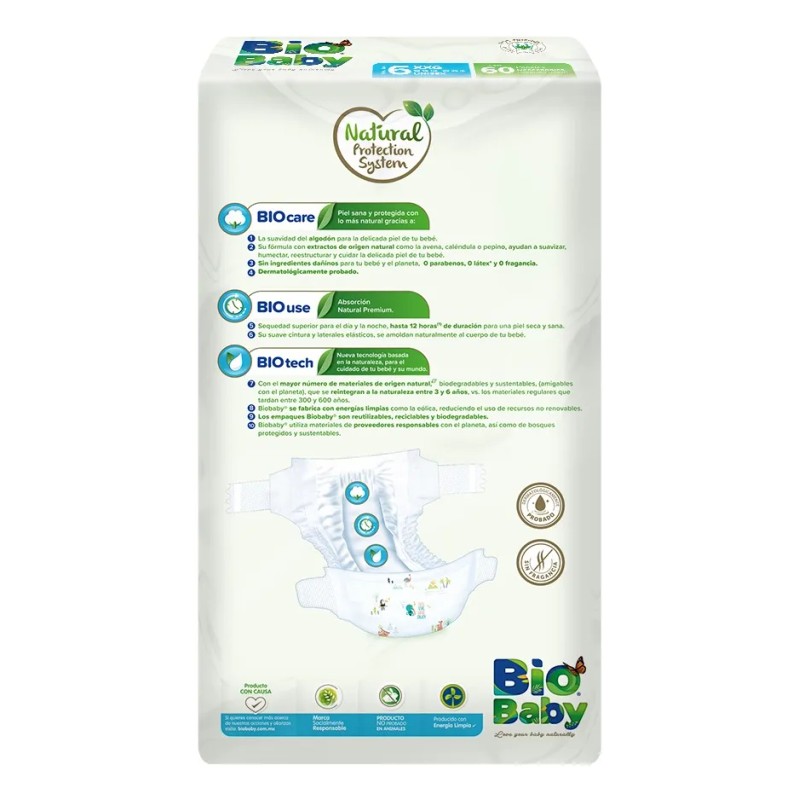 Pañales Bio Baby Etapa 6 Xxg Unisex 60 Piezas