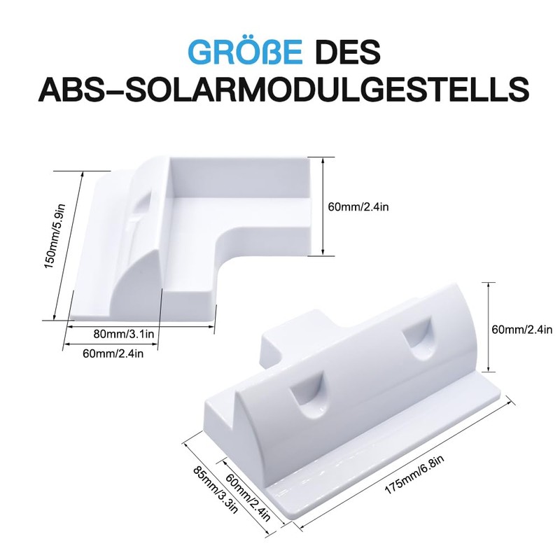 Solar panel brackets, 4 pieces, solar panel bracket, ABS material