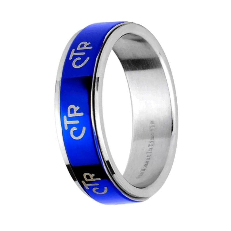 One Moment In Time J38C Size 10 Blue Spinner Ring