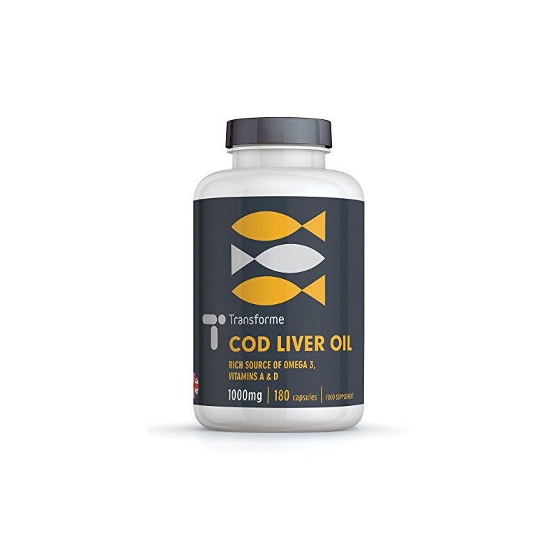 Transforme Cod Liver Oil Capsules 1000mg High Strength 180 Omega