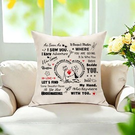 Hasodeo Wedding Gifts Valentines Day Cushion Cover Gift for Wife for Couple, Mr and Mrs Gifts, Marriage Gifts for Couple Love Romantic Gifts Wedding Gifts for Newlyweds (As soon as)