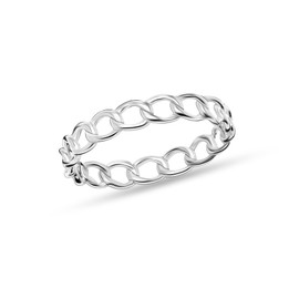 LeCalla 925 Sterling Silver Stackable Dainty Rings for Women Hypoallergenic Open Chain Ring for Teens Size - 7