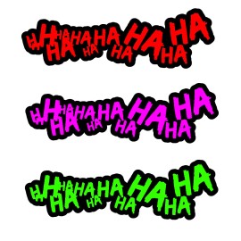 OwnTheAvenue 3x Joker Hahaha Serious  Evil Body Windshield Car Sticker Decal 16" #Red-LG-P