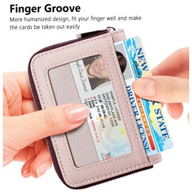 FurArt Credit Card Wallet, Zipper Card Cases Holder for Men Women, RFID Blocking, KeyChain Wallet, Compact Size