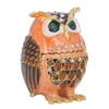 Owl Trinket Box Cute Appearance Brown Metal Jewelry Box for