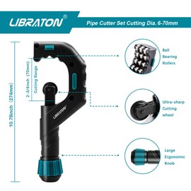 Libraton Copper Tube Cutter 1/4" to 2-3/4", Tube Cutter, Heavy-duty Tubing Cutter for Copper Pipe with Deburring Tool