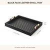 MACKENZIE-CHILDS Black Faux-Leather Tray with Handles, Rectangular Tray for Serving,
