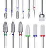 Glix 13-in-1 Professional Nail Drill Bits Set, Tungsten Carbide, Ceramic,