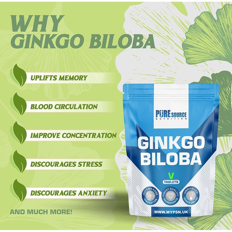 Ginkgo Biloba 6000mg - High Strength Vegan Tablets | Ginkgo