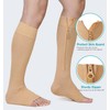 NURCOM Copper Compression Socks Open Toe Knee High Stockings, 20-30
