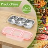 3pcs Caja para aperitivos de acero inoxidable, recipientes aperitivos de