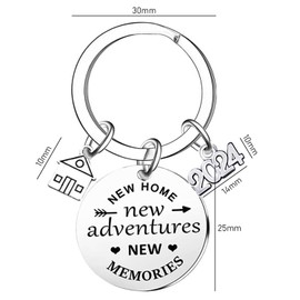 XMNIVATE 2 Pieces New Home Keychains, Housewarming Gifts, Home Accessories, Creative Keychains, Stainless Steel Keychains, Keychain Gifts, Perfect for Friends and Family