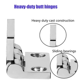 Yeruvce 4Piece Heavy Duty Stainless Steel Boat Hinges 2 Inch X 2 Inches Marine Grade Hinges