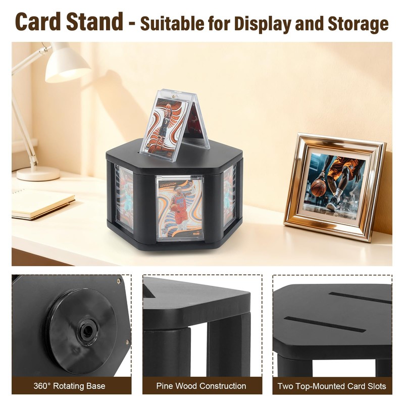 360° 6-Sides Rotation Graded Trading Game Baseball Football Sports Cards