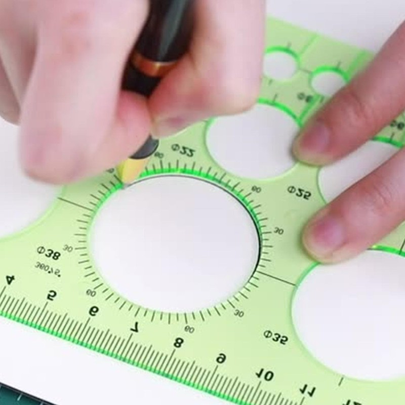 FsGrg Circle Ruler Template Ruler Drafting Tools Durable Accurate Easy