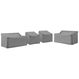 Crosley Furniture Patio Furniture Covers, Waterproof 4-Piece Cover Set for Outdoor Sectional Sofa Sets, Gray