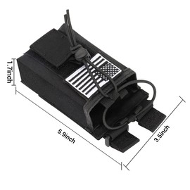 Tactical Radio Holster Case Molle Radio Pouch Military Heavy Case Accessories Radio Holder Duty Belt Holster Bag for Baofeng UV-5R BF-F8HP PRO UV-32 Two Way Radio Walkie Talkies Adjustable Storage