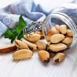 Jaybee's Brazil Nuts Roasted Salted-32 Oz (2 Pounds) Reusable Container | Healthy-Nuts..