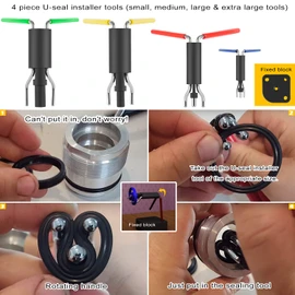 Hydraulic Cylinder Repair Tool kit For skid steers, loaders, backhoes Include gland wrench U-seal installer tools Seal puller Smooth type Piston Ring Compressor (17pcs)