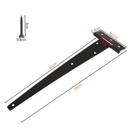 ASelected 4Pcs T Hinges12In Heavy Duty Gate Hinges Rustproof Powder Coating Garden Gate Hinges Black Gate Hinges Use for Garden Warehouse Shed Doors Barn Doors