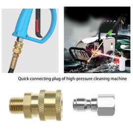 SING F LTD 2Pcs Pressure Washer Couplers 1/4inch Quick Connect to Male NPT Thread Pressure Washer Quick Connect Fitting Pressure Washer Adapter