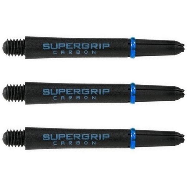 Supergrip Harrows Carbon Dart Shafts Extra Strong Set of 3 Black Blue Midi 40mm 2ba Thread