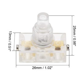 uxcell Inline Foot Pedal Push Button Switch, UFO Type Lamp Lighting Foot Control Latching ON/Off Footswitch Transparent 2 Pcs